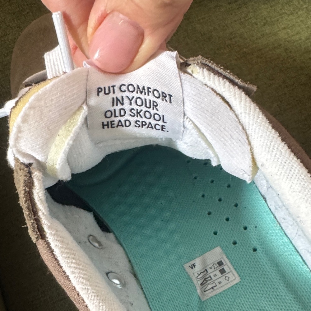 Vans Women's Taupe and White Platform Old Skool Sneakers - Picture 3 of 6